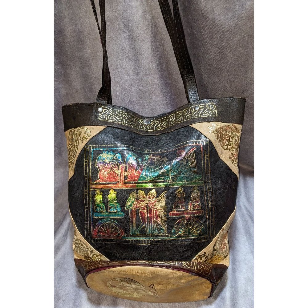 Metallic Rainbow Egyptian Hieroglyph Tote - Picture 5 of 5